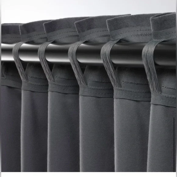 IKEA SANELA Velvet Curtains Room Darkening 55x98" 2 Panels Gray New! - Picture 2 of 8